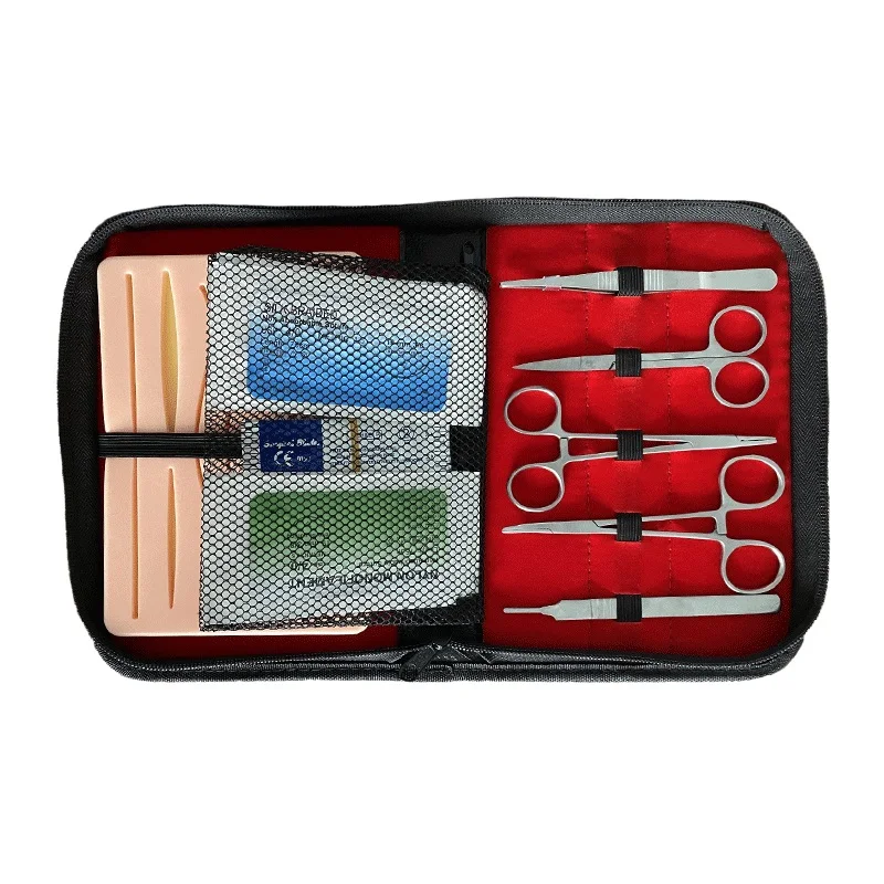 Medical Skin Suture Set Training Kit Surgical Practice Model Silicone Training Pad Needle Scissors Teaching Resource Kit