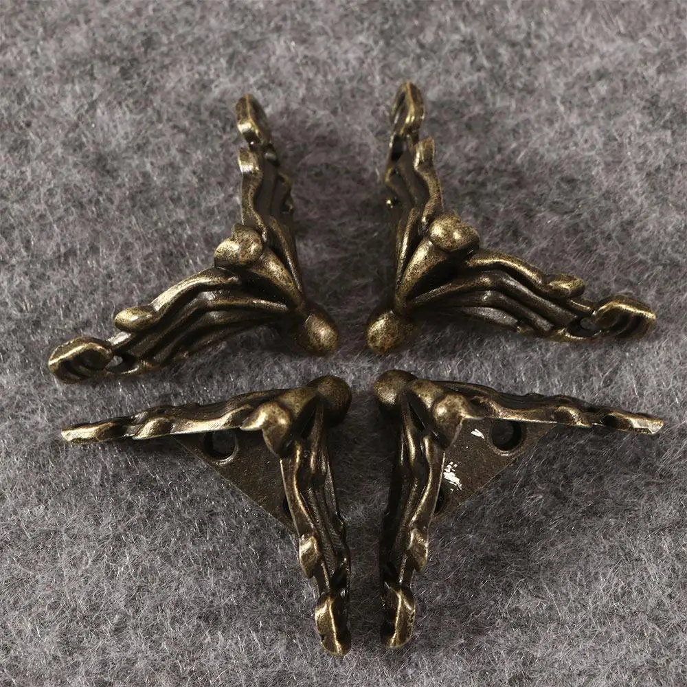 Durable Antique Hardware Furniture Part Jewelry  Box Protector Feet Leg Furniture Leg Corner Bracket Corner