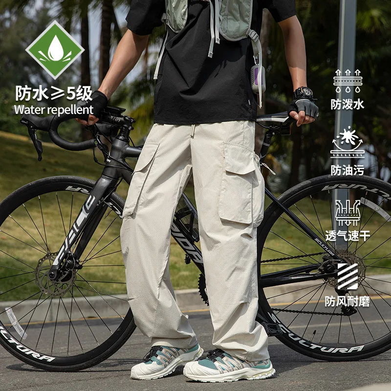 

Summer Men's Outdoor Pants Casual Trousers Waterproof Breathable Durable Sports Clothing Hiking Mountain Fishing Straight Pants