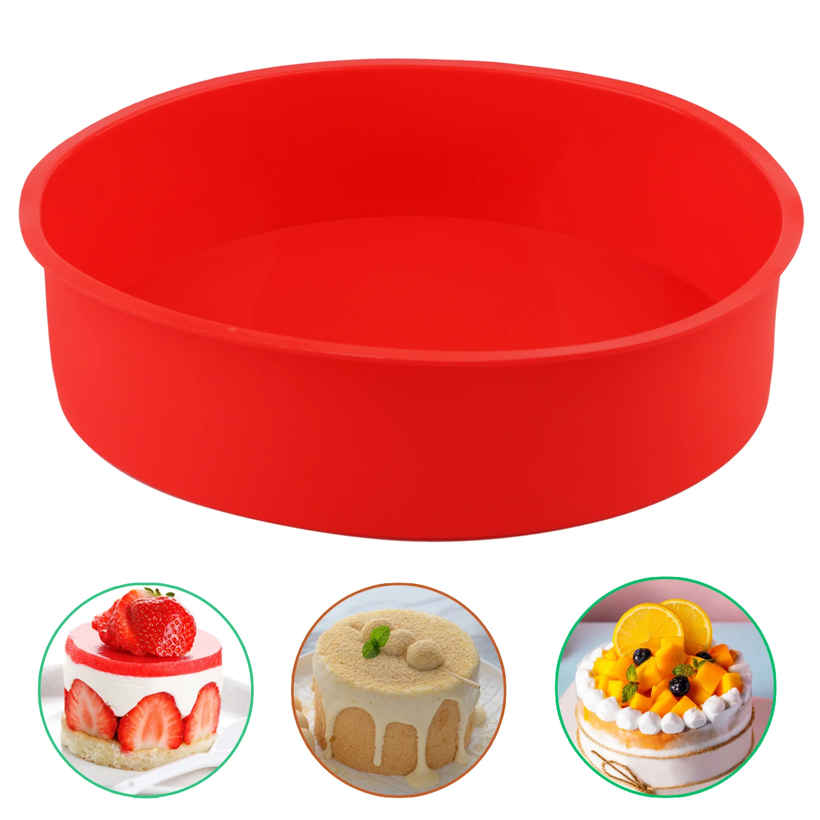 1 Piece of 8inch Round Silicone Cake Mold, Suitable for Making Chiffon Cakes, Mousse, Pudding, Jelly, Handmade Soap, Scented Candles, and Other Desserts or Handmade Products