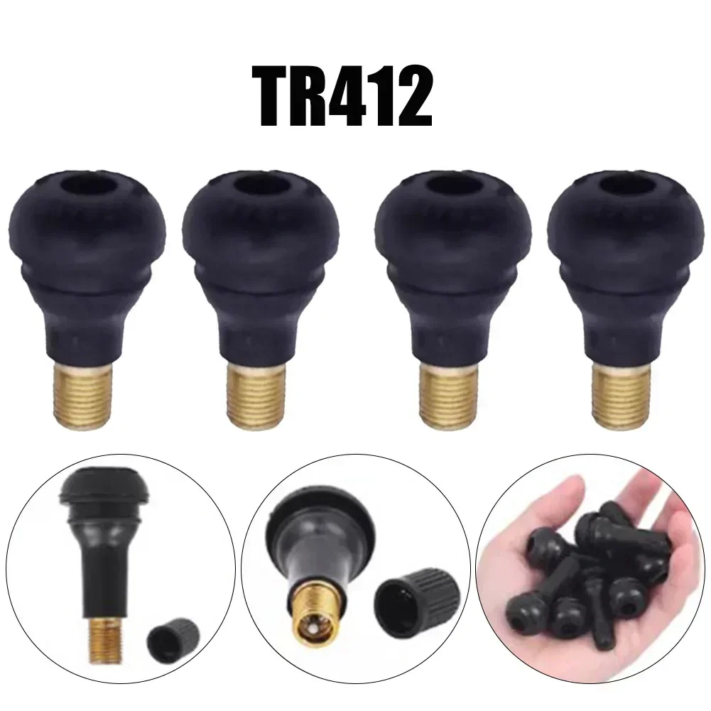 

4Pcs Car Universal TR412 Snap-in Rubber Car Vacuum Tire Tubeless Tyre Valve Stems For Auto Motorcycle ATV Wheel Accessories