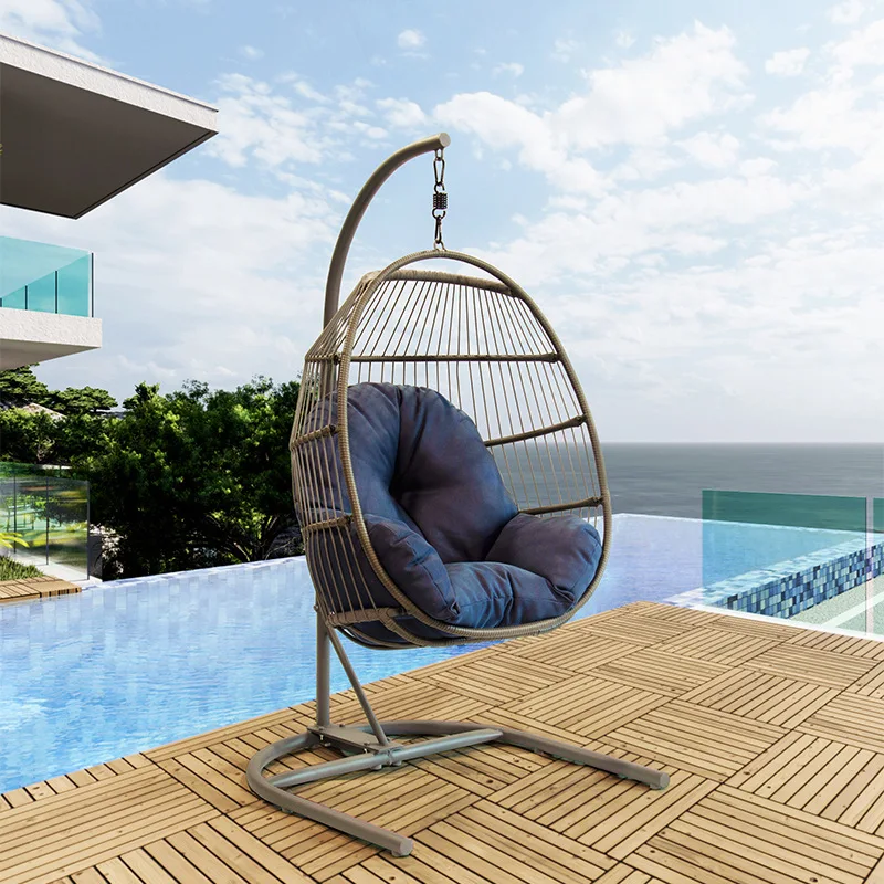 

Modern Leisure Outdoor Balcony Garden Homestay Courtyard Rattan Hanging Basket Swing