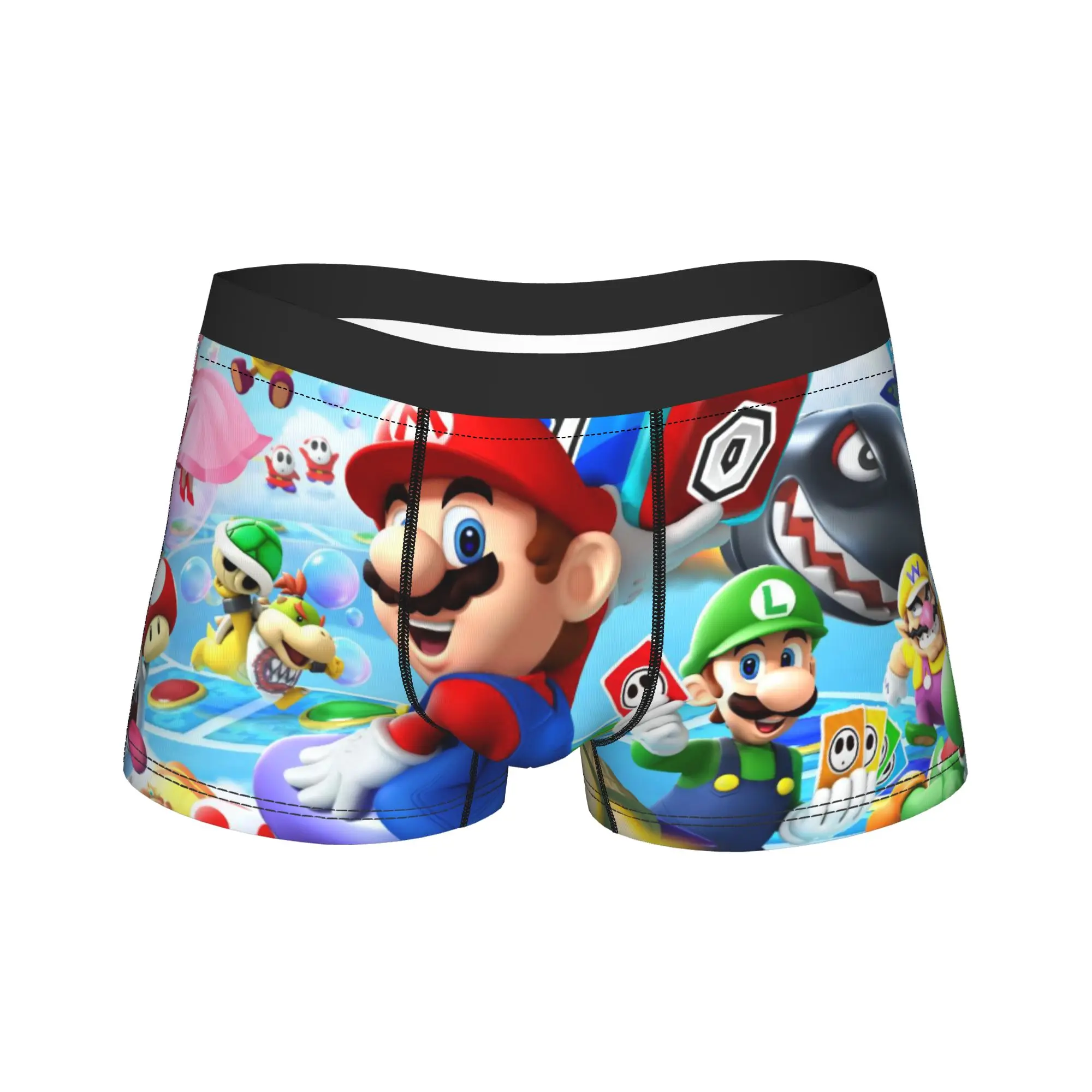 

Man Cartoon Super Marios Long Underwear Humor Boxer Briefs Shorts Panties Male Polyester Underpants M-XXL