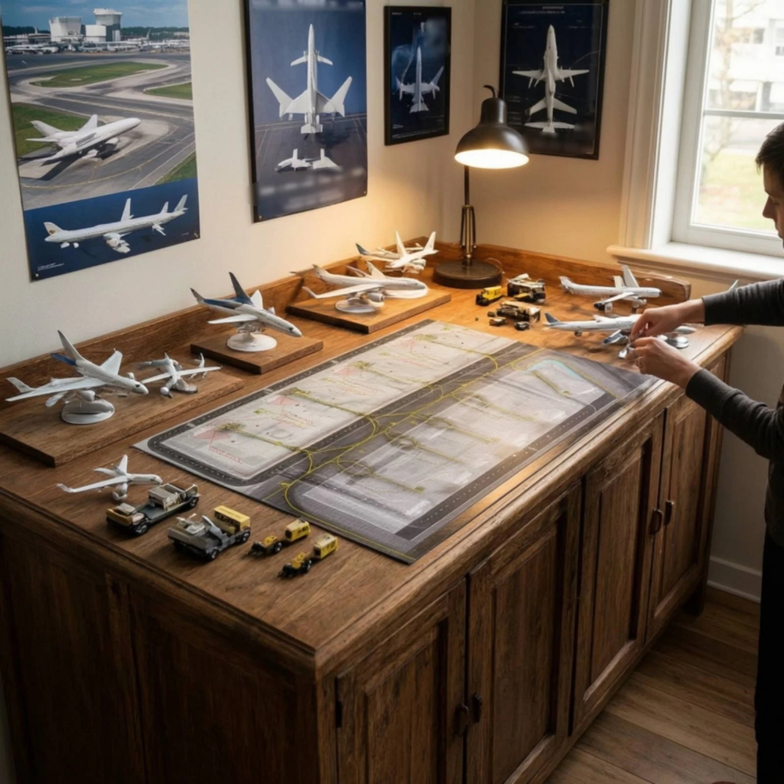 Model Airplane Display Base Premium Airport Diorama Airport Diagram Sheet Detailed Compatible for Aviation Collectors