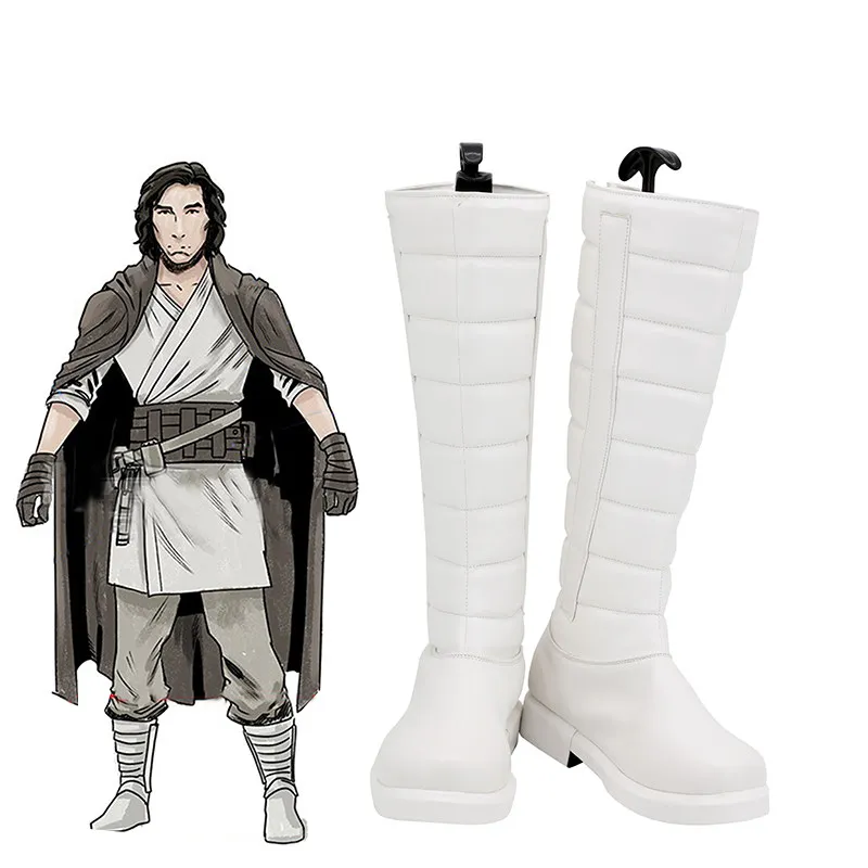 

Anime Ben Solo Cosplay Shoes Men Knight Fantasia Kylo Ren White Boots Halloween Carnival Party Shoes