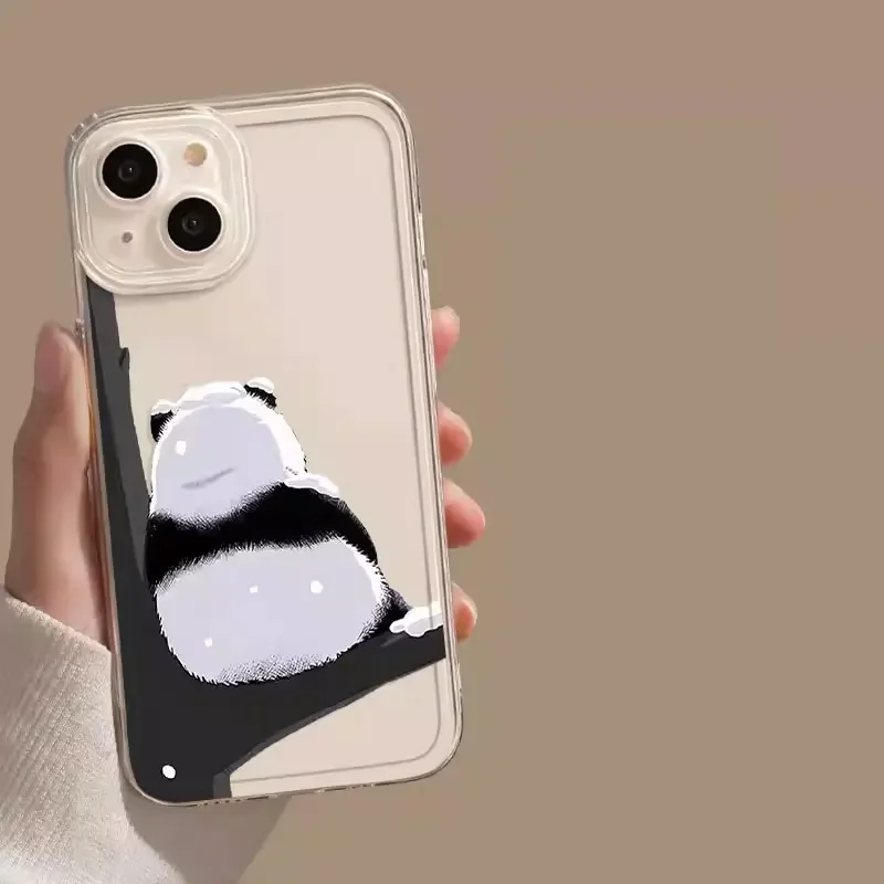 Funny Animal Panda Couple Phone Case for Samsung Galaxy A55 A54 A53 A51 A70 A32 A13 5G Clear Shockproof Soft Cover Paired Fundas