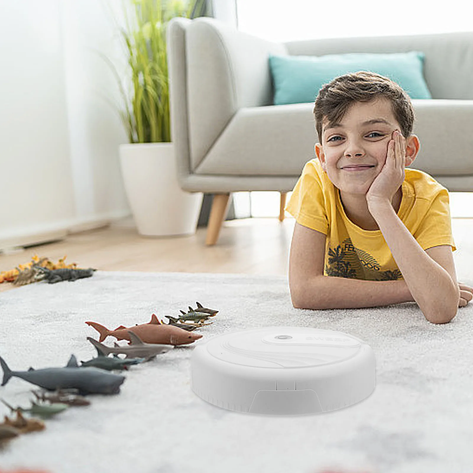

Simulation Floor Mopping Robot Kids Role Play Rechargeable Artificial Sweeper White Powered Fake Movable Educational