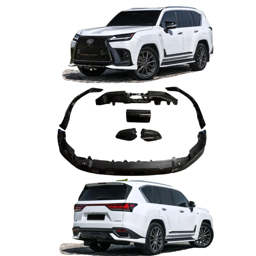 

2024-2025 for Lexus LX600 F-Sport Body Kit Glossy Black Sport Bumper with Front Lip Rear Diffuser Side Mirror Tuning New Conditi