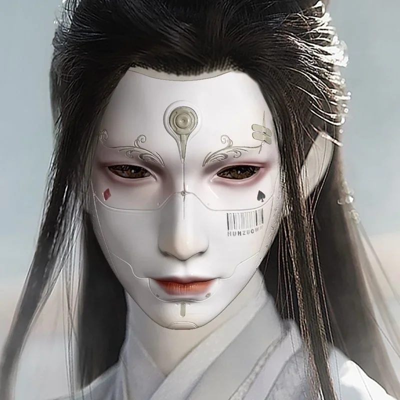 

Новая механическая мужская маска для взрослых Hanfu Performance Party Dressing Style Face Art Cos Робот для мужчин Таинственные маски Подарок