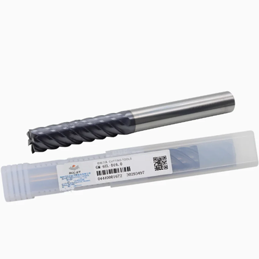 

GM-6EL-D6.0 ZCC.CT GM-6EL Six blade straight shank long blade flat end mill D6.0*6*24*75 6F Flat end mill 6 Flutes End Mills