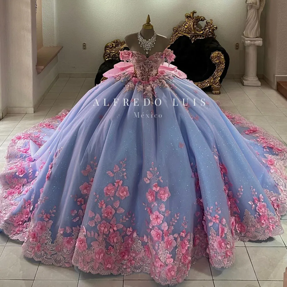 فستان Quinceanera المكسيكي مزين بالدانتيل الشامبانيا من فيستدو بارا Quinceanera فستان فيت 16 فيستدوس دي XV 15 أنوس لعيد الميلاد #1