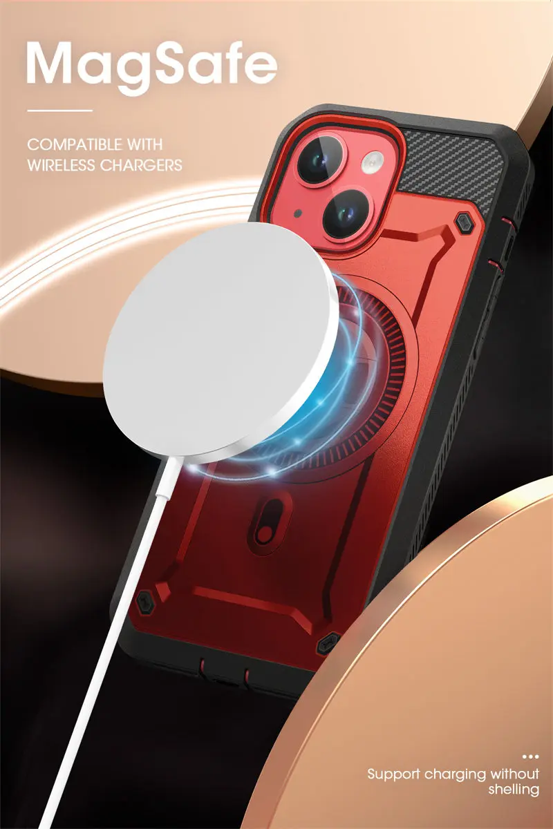 SUPCASE for iPhone 15/14/13 Case 6.1 inch 2023 UB Pro Mag Full Body Rugged Case Cover with Built-in Screen Protector