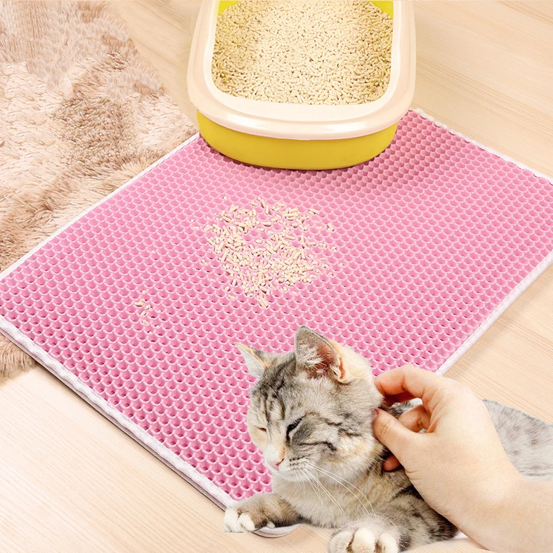 Cat Litter Mat Pet Toilet Waterproof Double Layer Cat Sand Mat EVA Foldable Pet Carpet Bed Pads Cat Litter Storage Mat Foot Pad