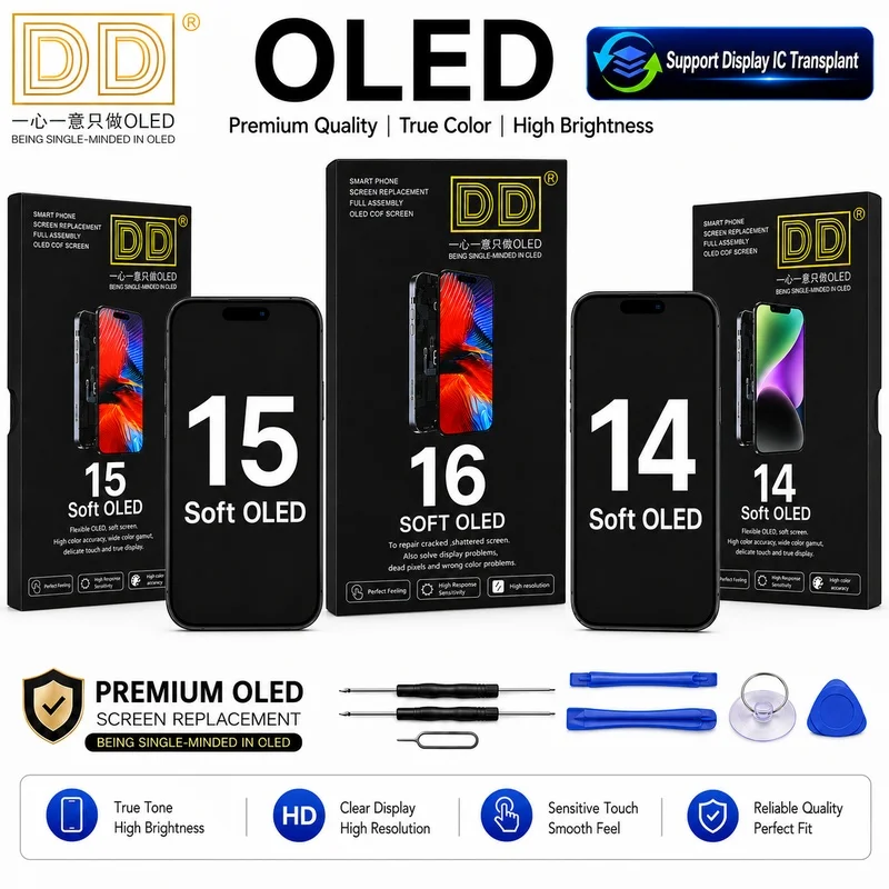 

Phone Repair Part DD SOFT OLED Display for iPhone 13 14 15 16 Touch Digitizer