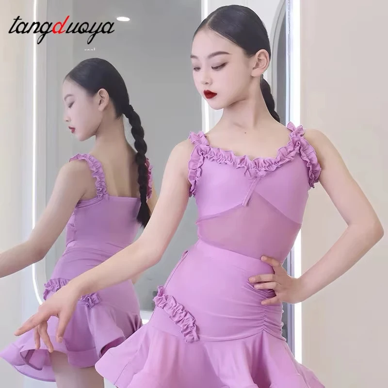 Latin Dance Training Costume Girl New Children's Salsa Performance Costume Competition Latin Competition dance dress view 5