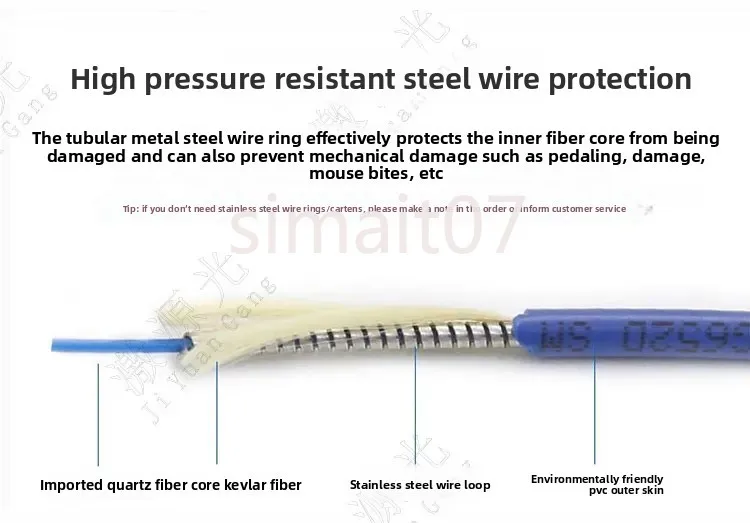 1m SMA905 Fiber Optic Jumper SMA Fiber Optic Spectrometer Laboratory Dedicated Line VIS-UV Visible Ultraviolet Light