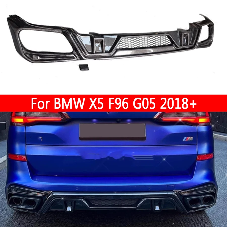 For BMW Series X5 G05 2018-2022 Carbon Fiber Car Rear Bumper Diffuser Rear Splitters Spoiler Back lip shunt L Upgrade body kit