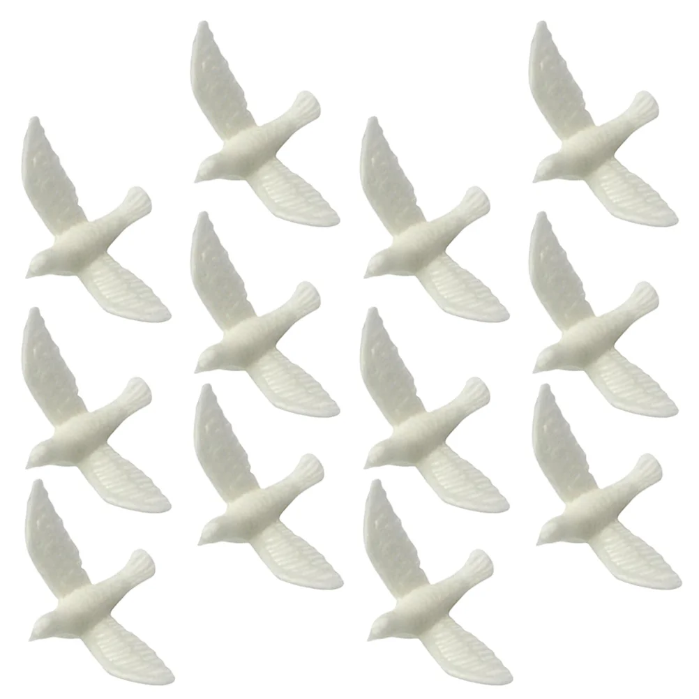 

12 Pcs Micro Landscape Ornament Toy House Simulate Birds Prop Mini Pigeon Toys Decor Resin Faux Model Baby