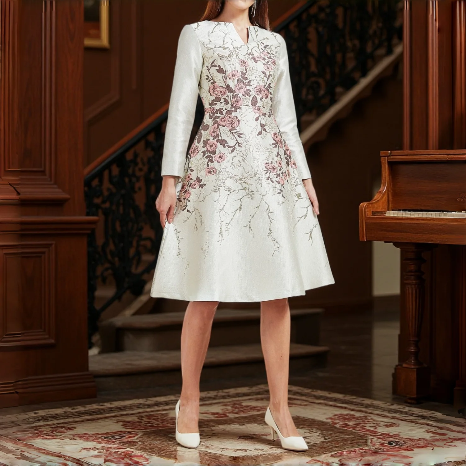 

Fall/Winter New Style Retro Elegant Jacquard Dress - party dresses for women halloween dresses for women