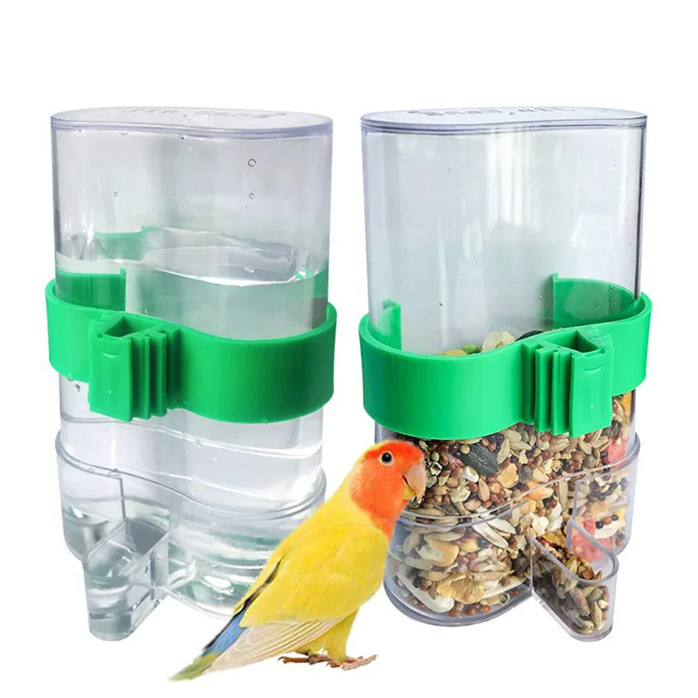 

4Pcs Bird Water Fountain Automatic Feeder Durable Plastic Parrot Cage Drinkers No Leakage Easy Install Pet Tool