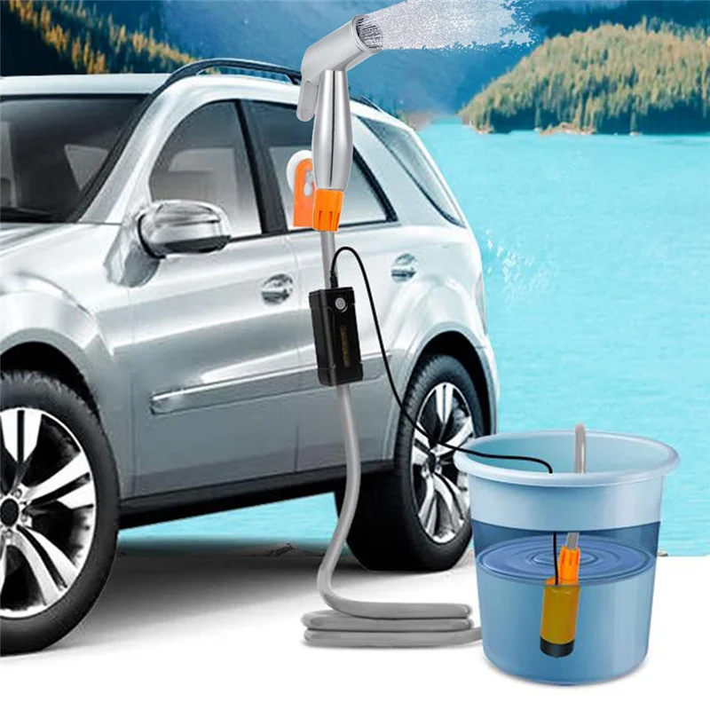 

Car Washer Car Washing Portable Electric Shower Rechargeable Bathing Pump For Outdoor Sport Travel Camping Shower-B60B