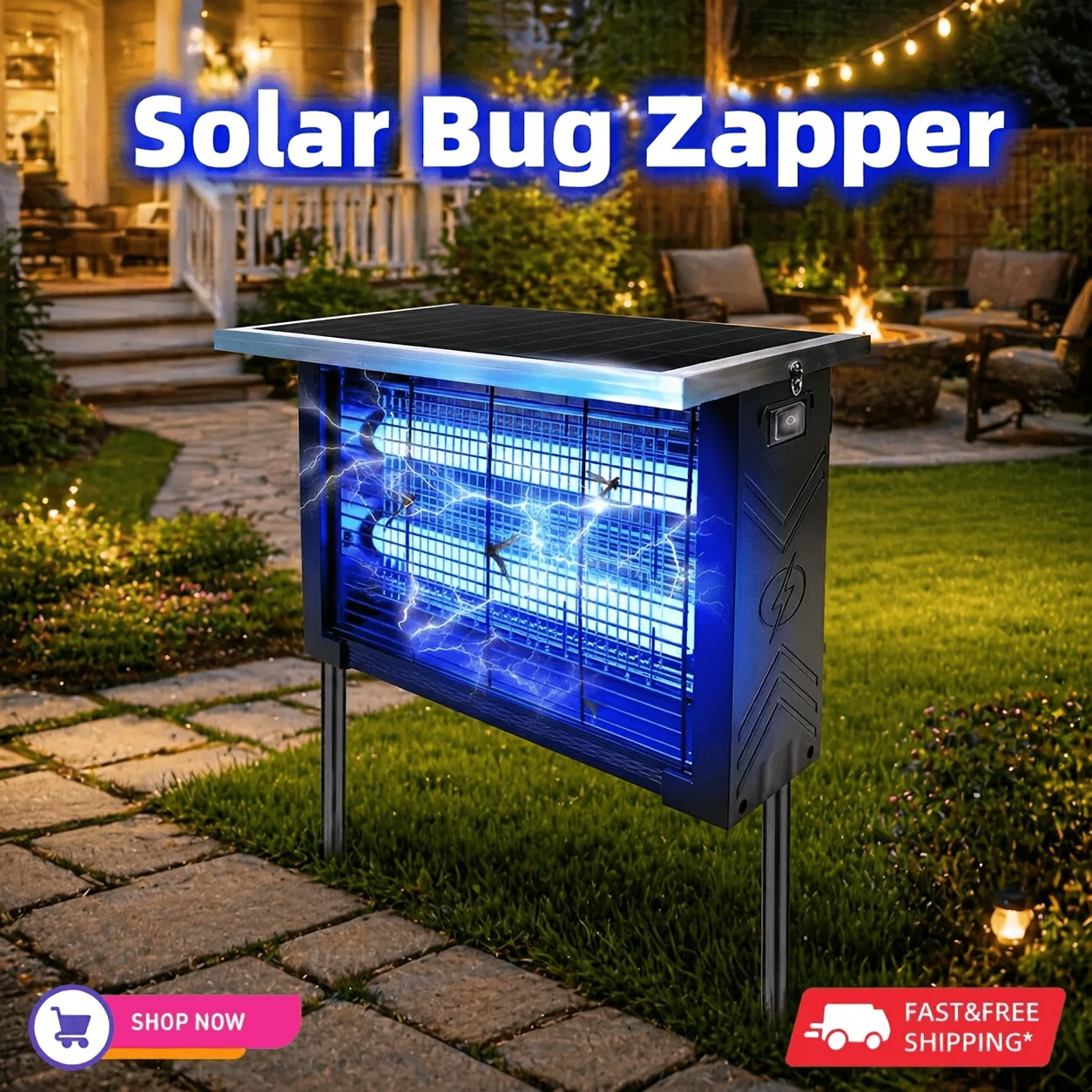 JOYINLED Electric Shock Insect Killer, Outdoor Moth Trap, Fly Killer, Electric Shock Trap, Perfect for Home, Patio, and Backyard