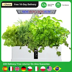 Smart Hydroponics Growing System, Kit para jardim interior, 9 pods, Timing automático, Altura ajustável, 15W LED Grow Lights