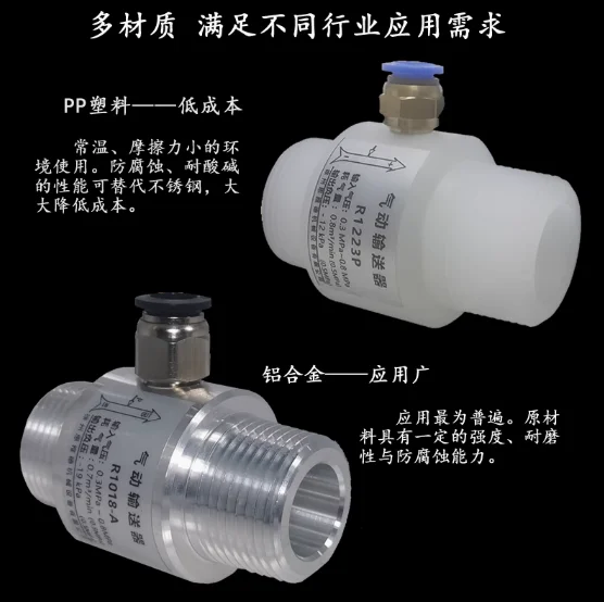 External Thread Interface Series Pneumatic Conveyor Air Amplifier Vacuum Conveyor Plastic/Aluminum Alloy