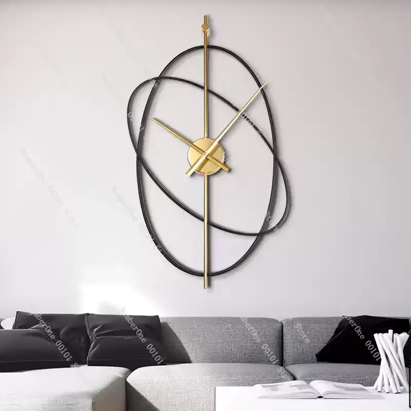 Living Room Fashionable Wall Hanging Art Light Luxury Clock Simple Modern Atmospheric Silent Clock battery-free