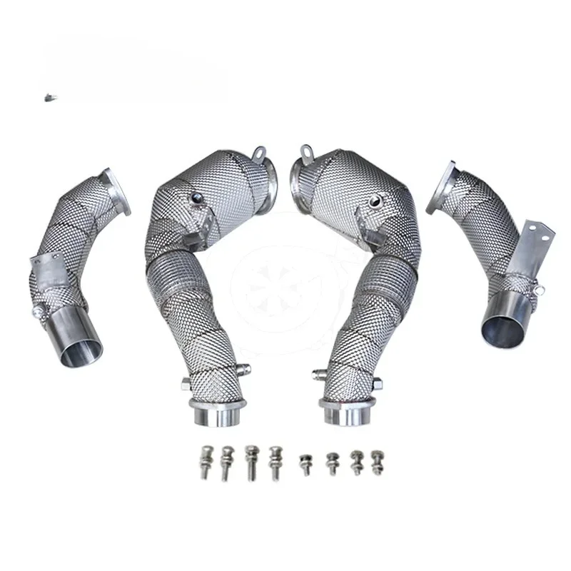 

For BM W M850I G14 G15 G16 M550i G30 M650I 750I G11 G12 N63 22+ Exhaust Catted Downpipe With Heat Shield With OPF