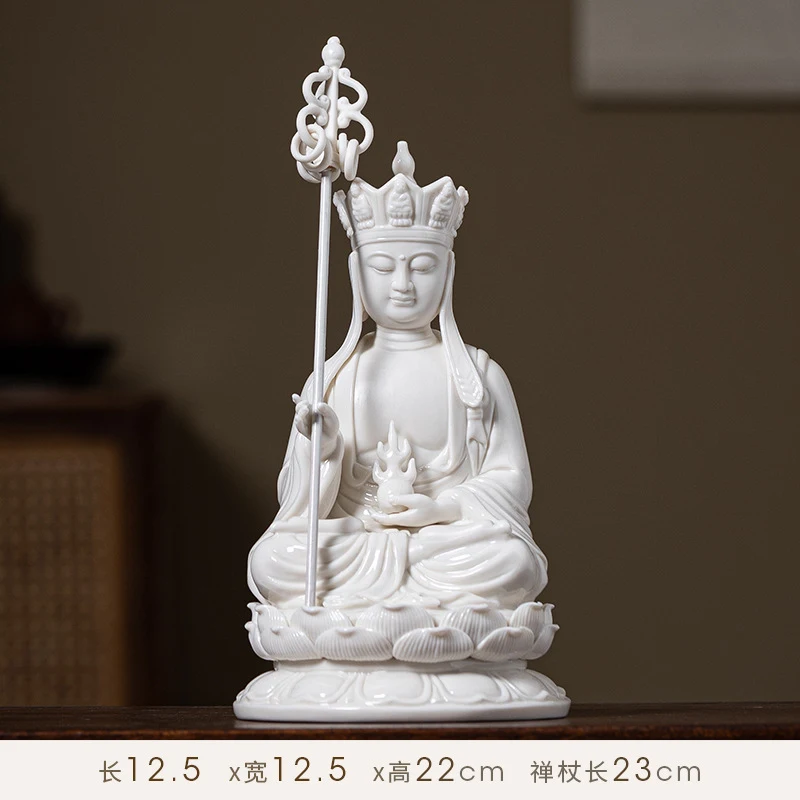 Sakyamuni Buddha Ceramic Ksitigarbha White Porcelain Guanyin Bodhisattva Statue Lamp Ornament For Home Worship