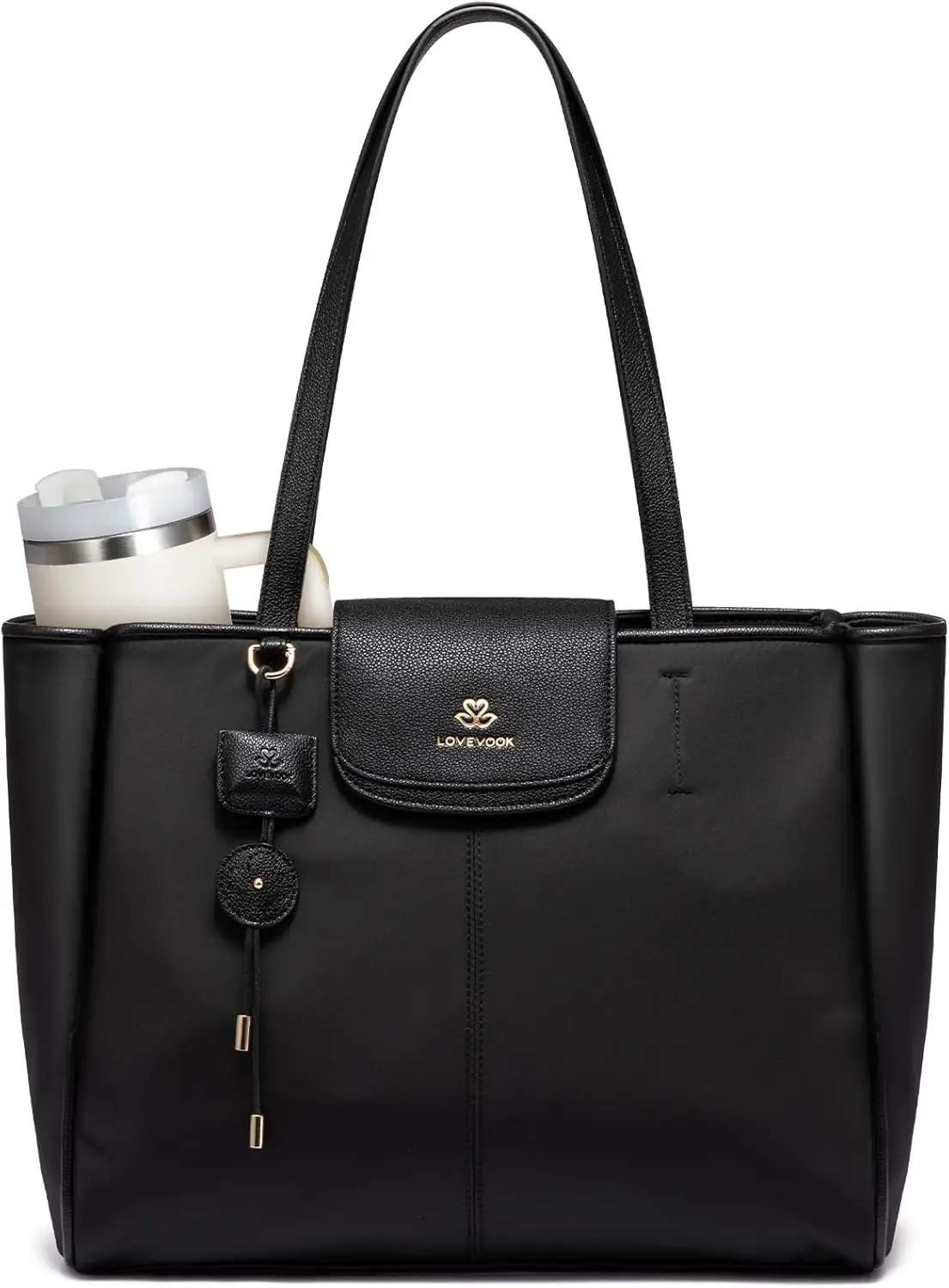 

Сумка-тоут для ноутбука для женщин, нейлоновая сумка для работы с отделениями для ноутбуков 15,6 дюймов, легкая и стильная.