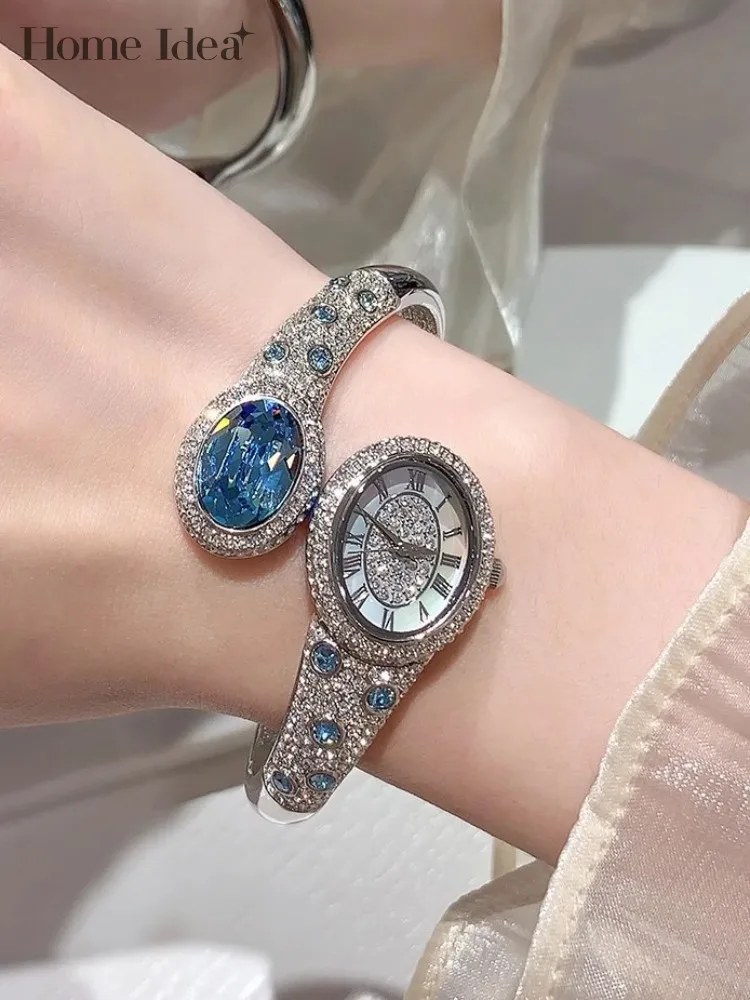 

Fashion Women Luxury Party Banquet Diamonds Bracelet Watch Stainless Steel Elegant Office Ladies Quartz Wristwatchs