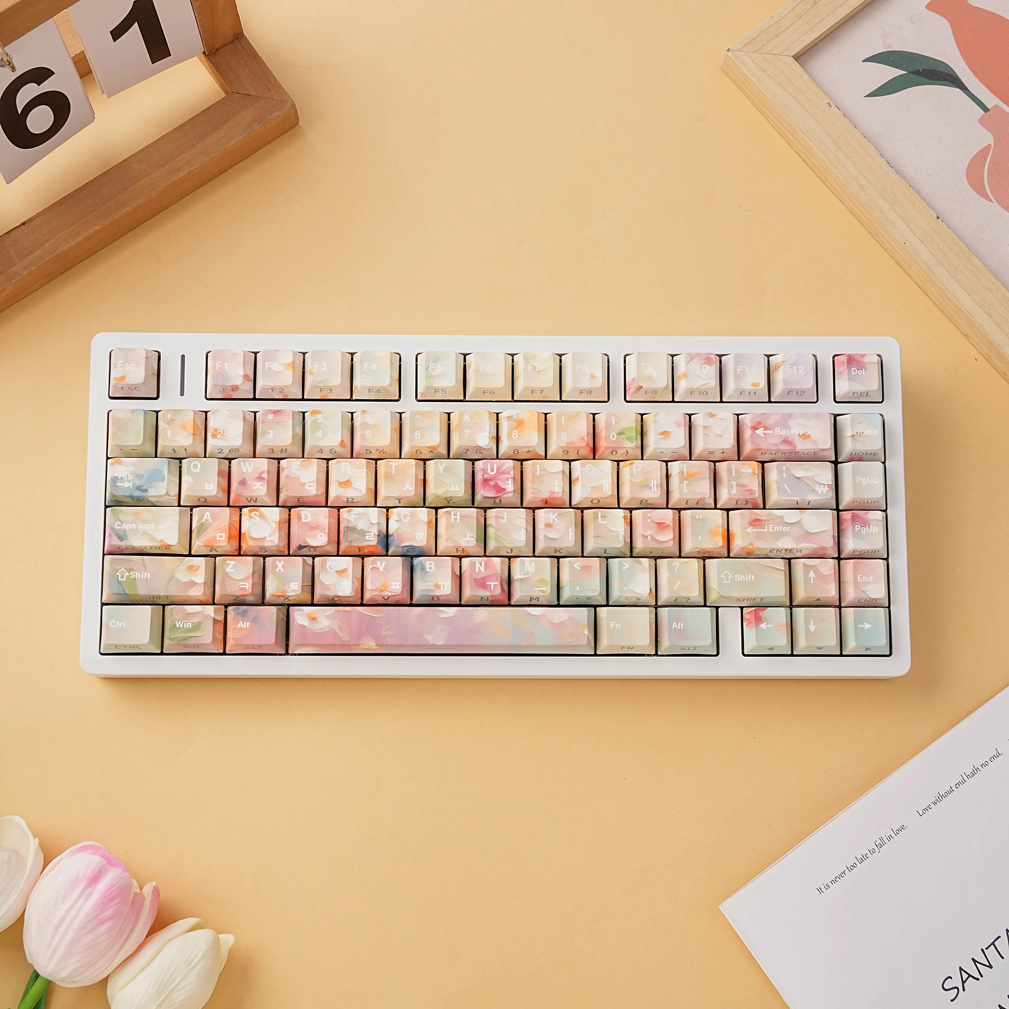 Mechanical Keyboard Keycaps Cherry Profile Dye-Sub  PBT German Russian Spanish Korean Japanese French 131 Keys ISO Layout