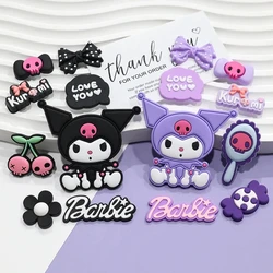 Miniso новые аксессуары для обуви Sanrio Kuromi комплект с подвесками и пряжками Мультяшные DIY Украшение для сандалий тапочки украшение модный подарок