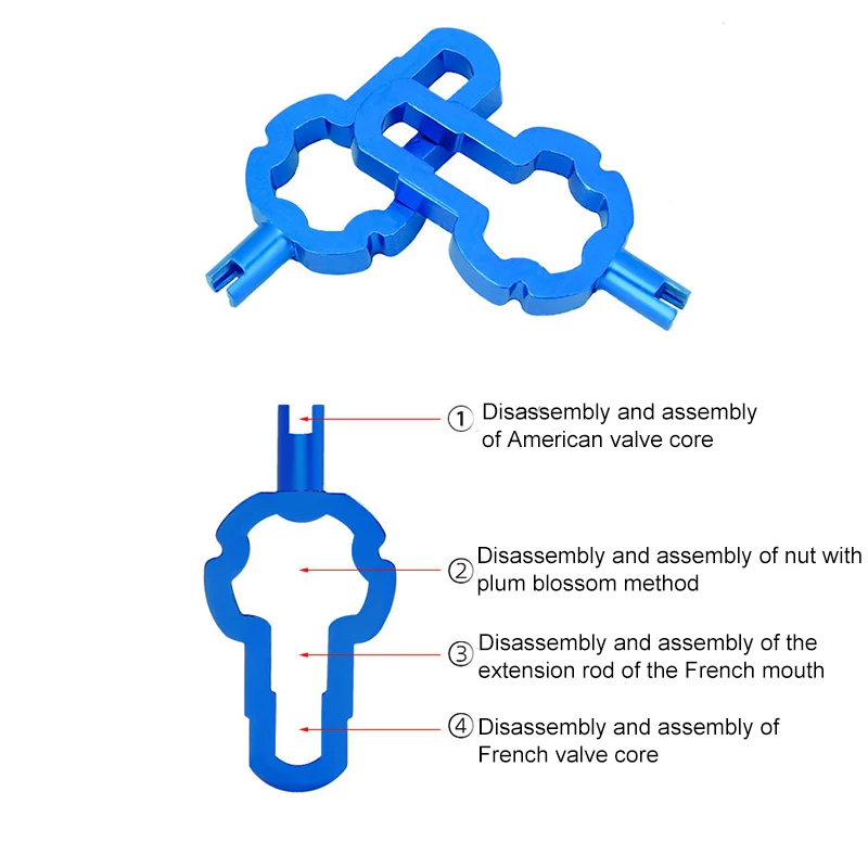 Bicycle Tire Nozzle Wrench Multifunctional Valve Core Tool Double-head Portable Removal disassembly spanner Bike Repair Tool