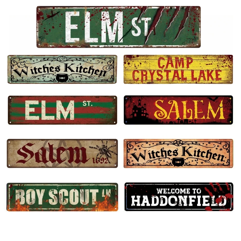 Vintage Horror Movie Road Metal Aluminum Sign Perfect Wall Art for Home Restaurant Bar Cafe Garage - Water-Proof And Dust-Proof