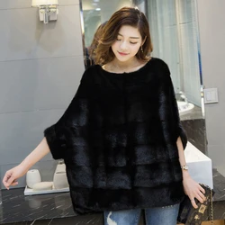 Annsirgra Outono Inverno Casaco De Pele Real Mulheres Natural Rex Rabbit Fur Pullover Moda Luxo Quente Sobretudo 6XL Tamanho Grande BlackWhite