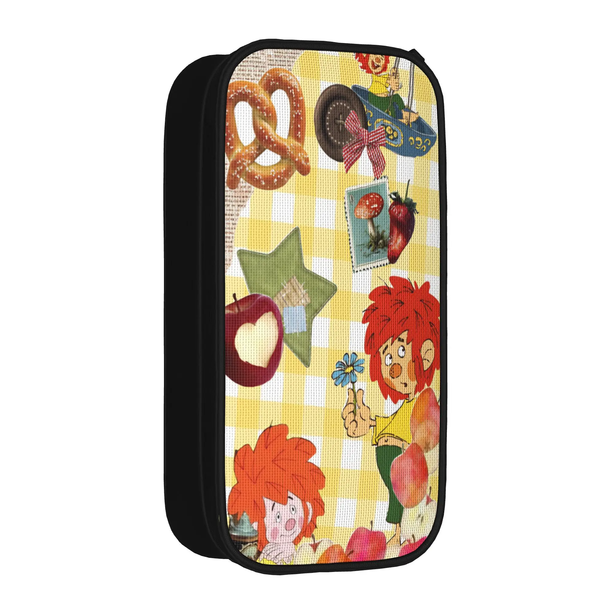 Large-capacity Pen Box Pumuckls drinks beer  Merch  Double Layer Pencil Bag Women Makeup Bag Gift