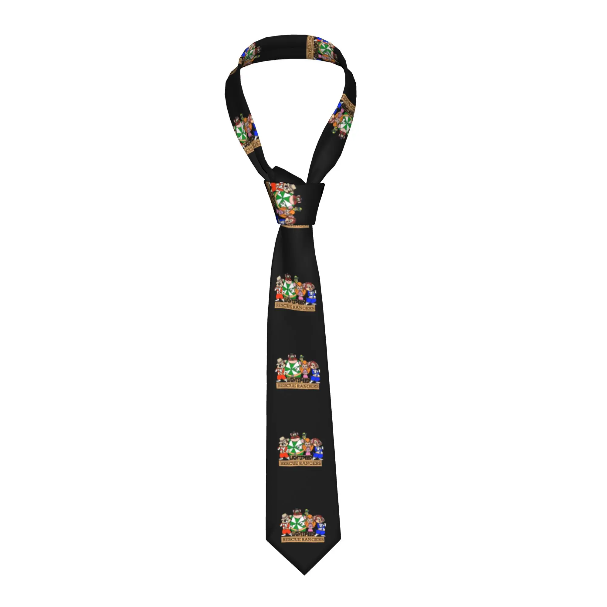 

Персонализированный галстук с изображением Чипа и Дейла в стиле аниме, классический мужской галстук с изображением Спецназа Lightspeed Rescue Rangers, шелковый деловой галстук с принтом.