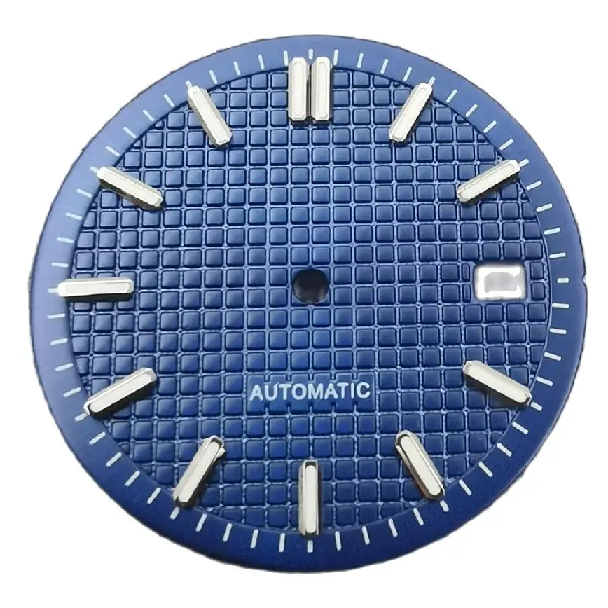 

31mm Lattice Dial Gray Blue Black White No Logo Luminous for NH35/NH36 Automatic Movement Watch Accessories nh35 dial