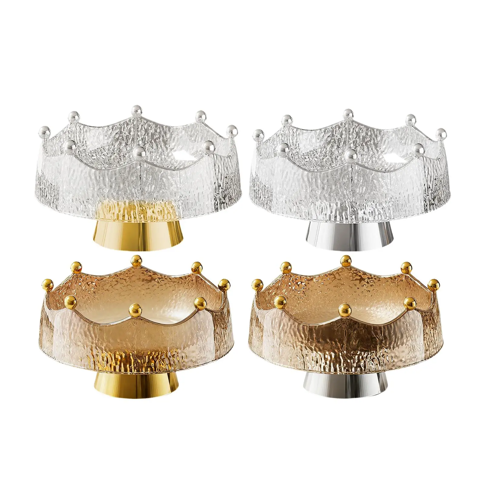 Luxury Serving Tray Fruit Bowl with Forks Golden Table Decoration Multifunctional Candy Dish for All Occasions