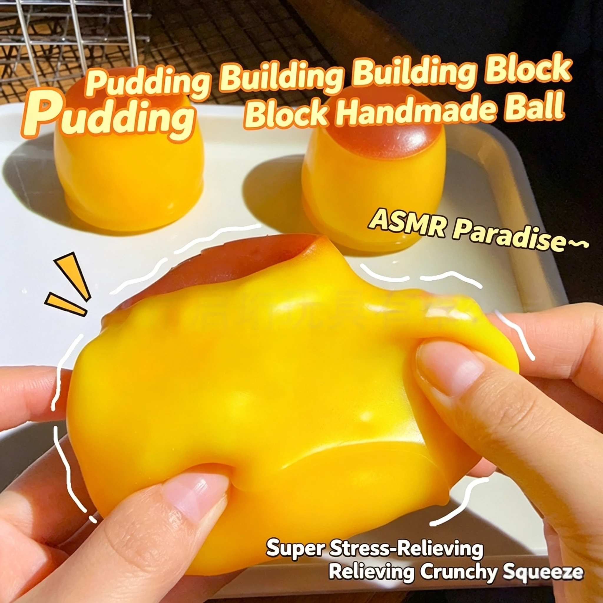 Food Shaped Pudding Squishy Stress Ball ASMR Sensory Squeeze Fidget Toy Kids Adults Stress Relief Gift