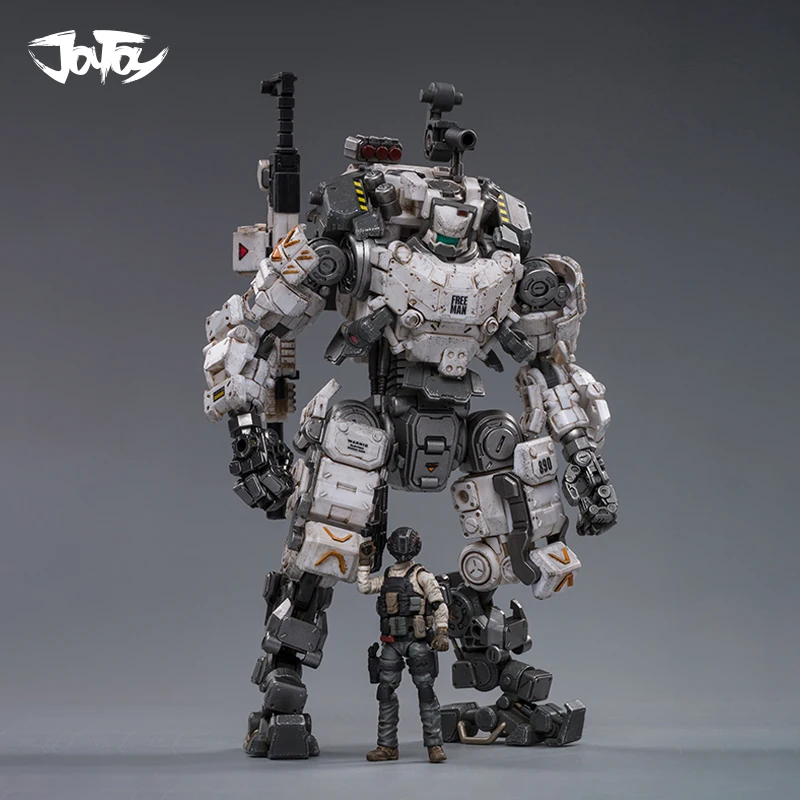 JOYTOY 1/25 Steel Bone Mecha Armor White Version Anime with Soldier Dark Source Hardcore Action Figures Model Gift Collection