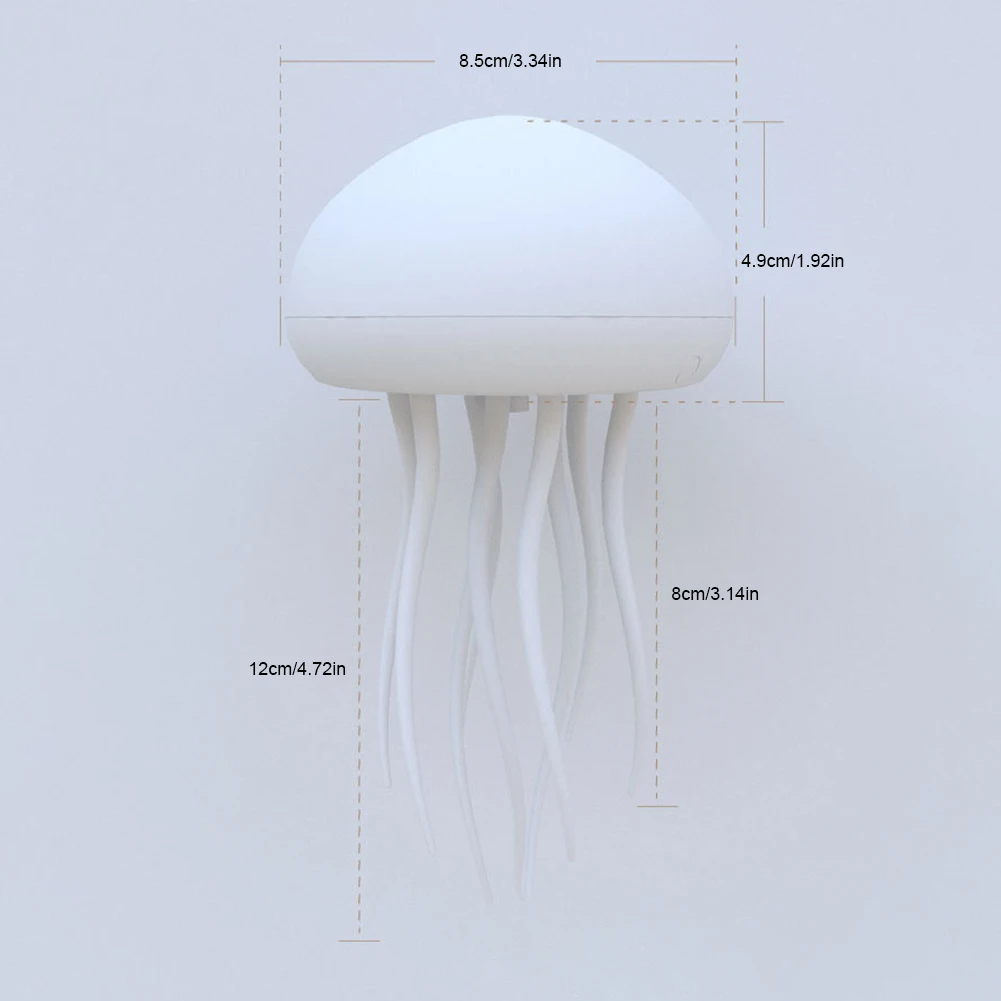 3D Jellyfish Night Light Jellyfish Bedside Lamp Voice Control Creative Sleeping Light with Rotating Tentacles for Desktop