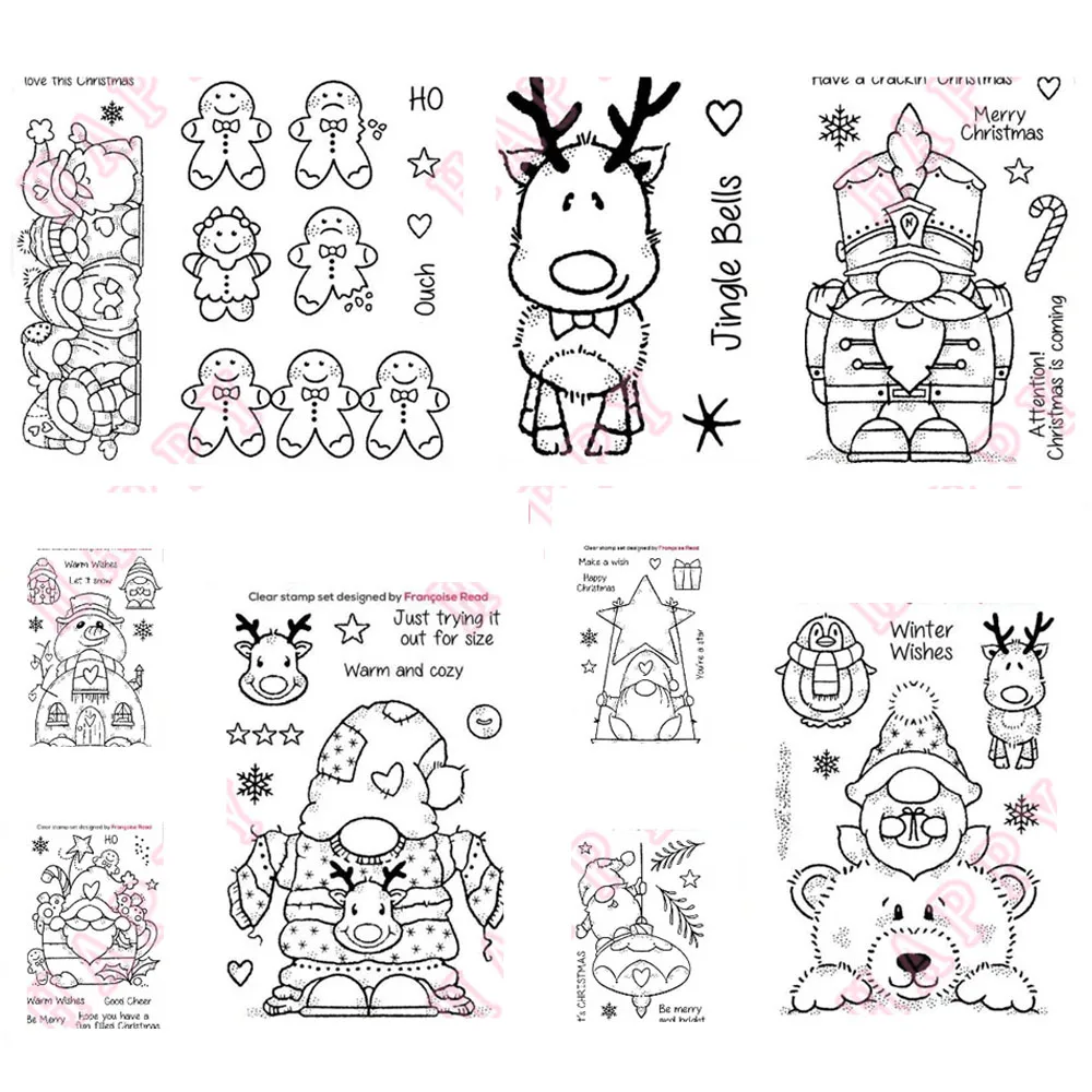 Christmas Metal Cutting Dies Stamps Gingerbread Men Cup Gnome Jumper Star Scrapbooking Diary Decoration Craft Embossing Template