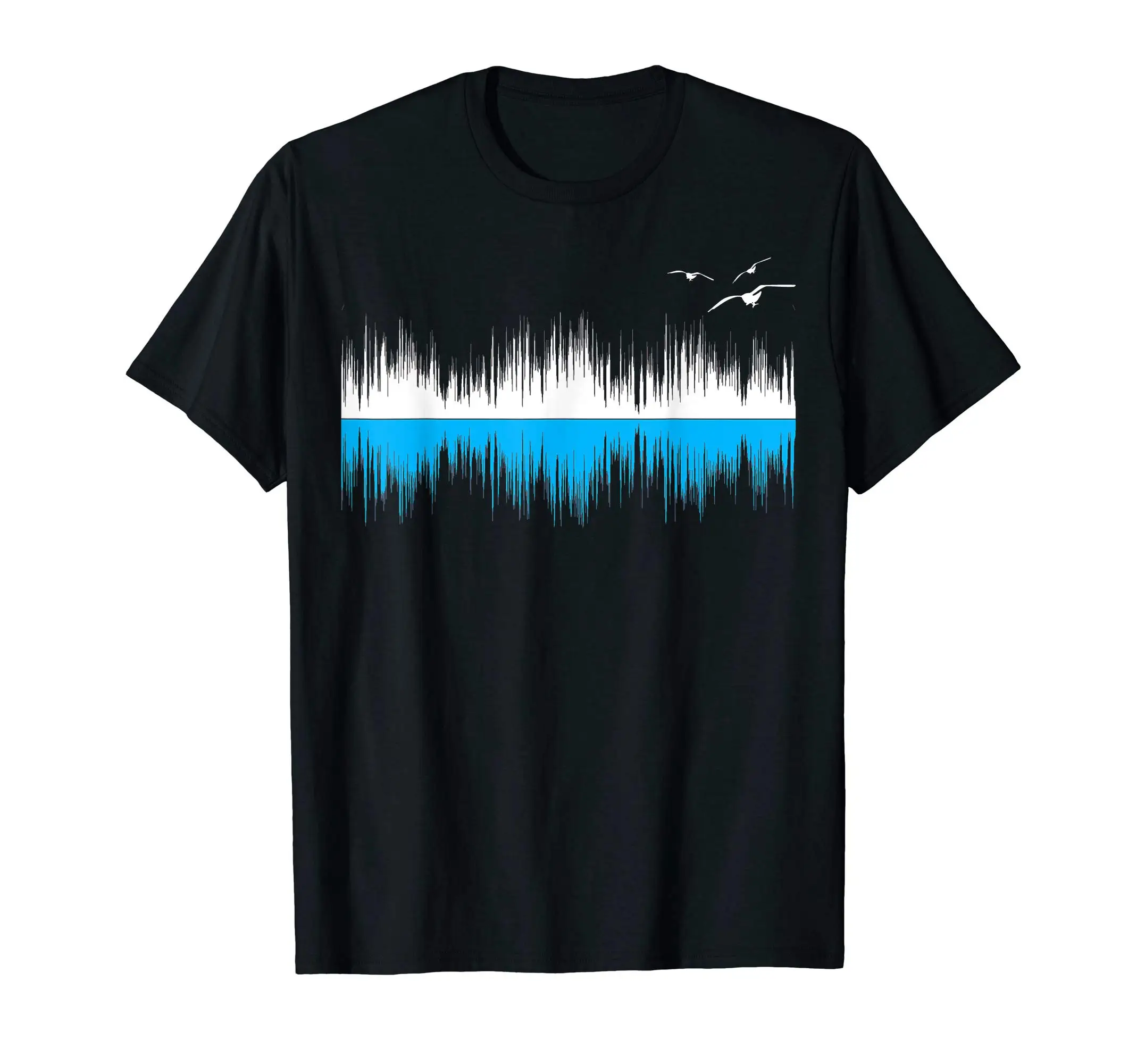 Seagull sound wave Anime Graphic T-shirts for Men Clothing Women Short Sleeve Tees Vintage High Quality 100%Cotton