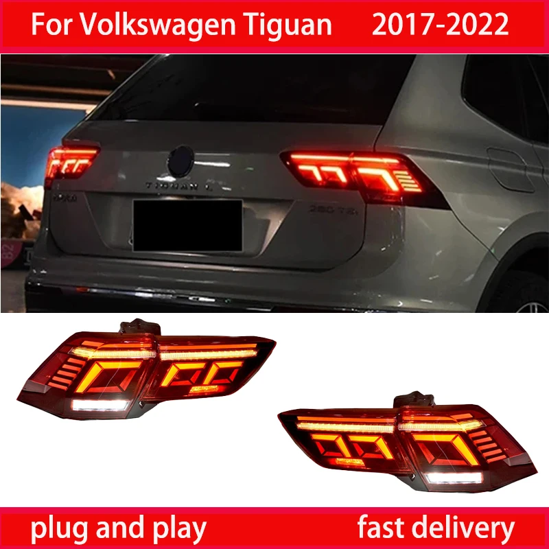 

Задний фонарь в сборе для Volkswagen Tiguan L (модели 2017-2024) с LED-подсветкой, динамическими указателями поворота и функцией модификации