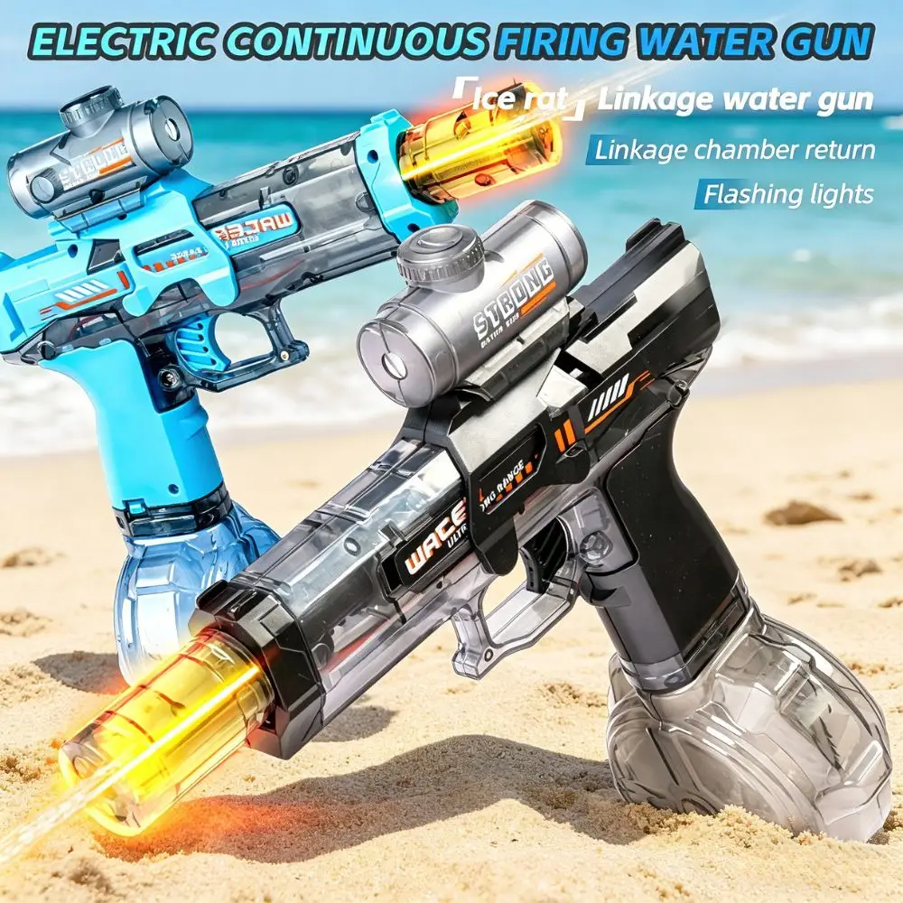 KAVOWORLD Electric Water Gun Toy Rechargeable Automatic Water Blaster 8 Meters Long Range with Large Capacity Drum for Outdoor