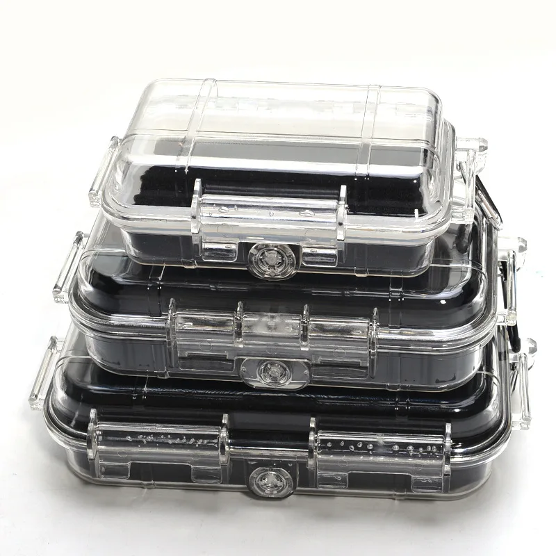 

S/M/L Durable ABS Camping Box Shockproof Transparent Sealed Storage Box Equipment Dry Box Professional Waterproof Toolbox